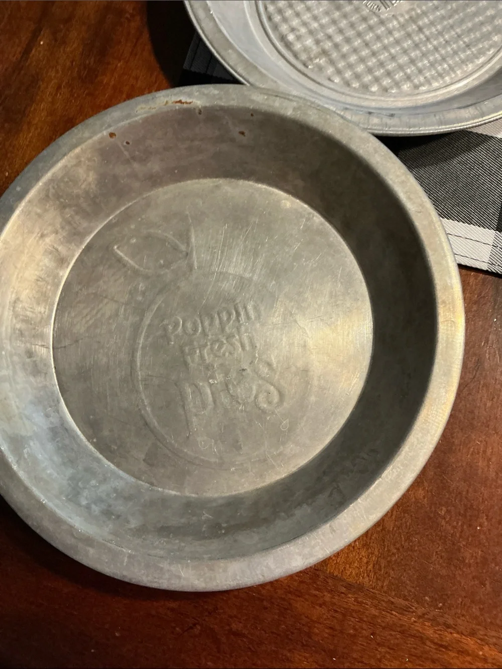 Three vintage Aluminum Pie Pans, Bakers Square, and two Poppin  Fresh